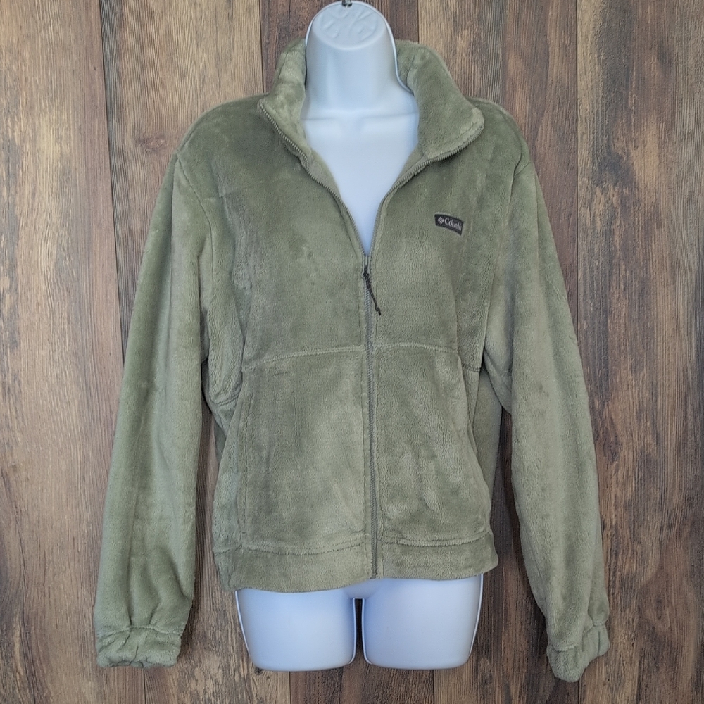 Columbia Olive Teddy Fleece Full Zip Jacket XL V188
